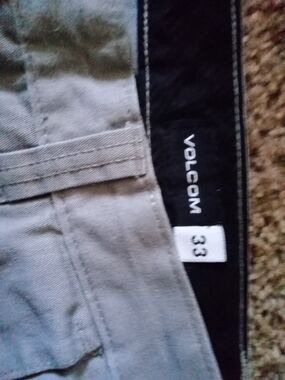 Volcom Men's Light Gray Cargo Pants with Utility Pockets